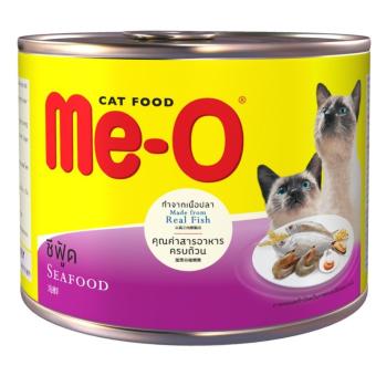 Me-O Seafood อาหารแมวชนิดเปียกสำหรับแมวทุกสายพันธุ์ สูตรซีฟู้ด 185กรัม 3 กระป๋อง Me-O Seafood อาหารแมวชนิดเปียกสำหรับแมวทุกสายพันธุ์ สูตรซีฟู้ด 185กรัม 3 กระป๋อง