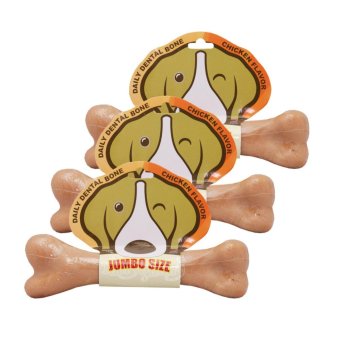 Daily Dental Bone กระดูกขัดฟันสุนัข รสเนื้อไก่ ขนาดจัมโบ้ ยับยั้งคราบแบคทีเรียและหินปูน (175g.) Daily Dental Bone กระดูกขัดฟันสุนัข รสเนื้อไก่ ขนาดจัมโบ้ ยับยั้งคราบแบคทีเรียและหินปูน (175g.)
