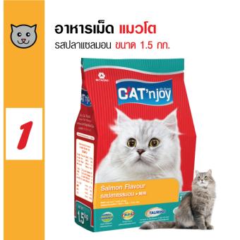 CatnJoy แคทเอ็นจอย อาหารแมว รสปลาแซลมอน สำหรับแมวโตทุกสายพันธุ์ ขนาด 1.5 กก. CatnJoy แคทเอ็นจอย อาหารแมว รสปลาแซลมอน สำหรับแมวโตทุกสายพันธุ์ ขนาด 1.5 กก.