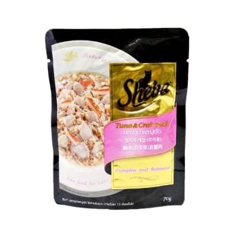 Sheba อาหารเปียกแมว แบบซอง รสปลาทูน่าและปูอัด ขนาด 70g ( 6 units )(...) Sheba อาหารเปียกแมว แบบซอง รสปลาทูน่าและปูอัด ขนาด 70g ( 6 units )(...)