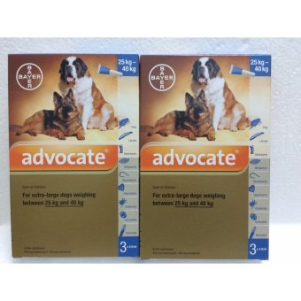 Advocate Dog แอดโวเคท สำหรับสุนัขน้ำหนัก25-40 กก. สีน้ำเงิน 4 ml/หลอด x2กล่อง(6หลอด) Advocate Dog แอดโวเคท สำหรับสุนัขน้ำหนัก25-40 กก. สีน้ำเงิน 4 ml/หลอด x2กล่อง(6หลอด)