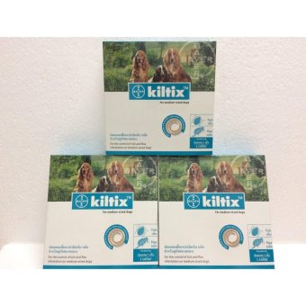 Kiltix ปลอกคอกำจัดเห็บ หมัด สำหรับสุนัข ขนาดกลาง(M) ยาวสาย 53 ซม.x 3กล่อง(3เส้น) Kiltix ปลอกคอกำจัดเห็บ หมัด สำหรับสุนัข ขนาดกลาง(M) ยาวสาย 53 ซม.x 3กล่อง(3เส้น)