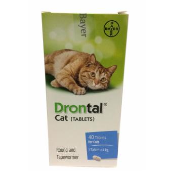 Drontal Cat Tablets ดรอนทัล สำหรับแมว ยาถ่ายพยาธิชนิดรวมสำหรับแมว ชนิดเม็ด (40เม็ด/กล่อง) x 1 กล่อง Drontal Cat Tablets ดรอนทัล สำหรับแมว ยาถ่ายพยาธิชนิดรวมสำหรับแมว ชนิดเม็ด (40เม็ด/กล่อง) x 1 กล่อง