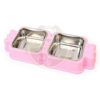 ชามคู่ สแตนเลสรุ่นทอฟฟี่ 33X14X5Cm.สีชมพู ชามคู่ สแตนเลสรุ่นทอฟฟี่ 33X14X5Cm.สีชมพู