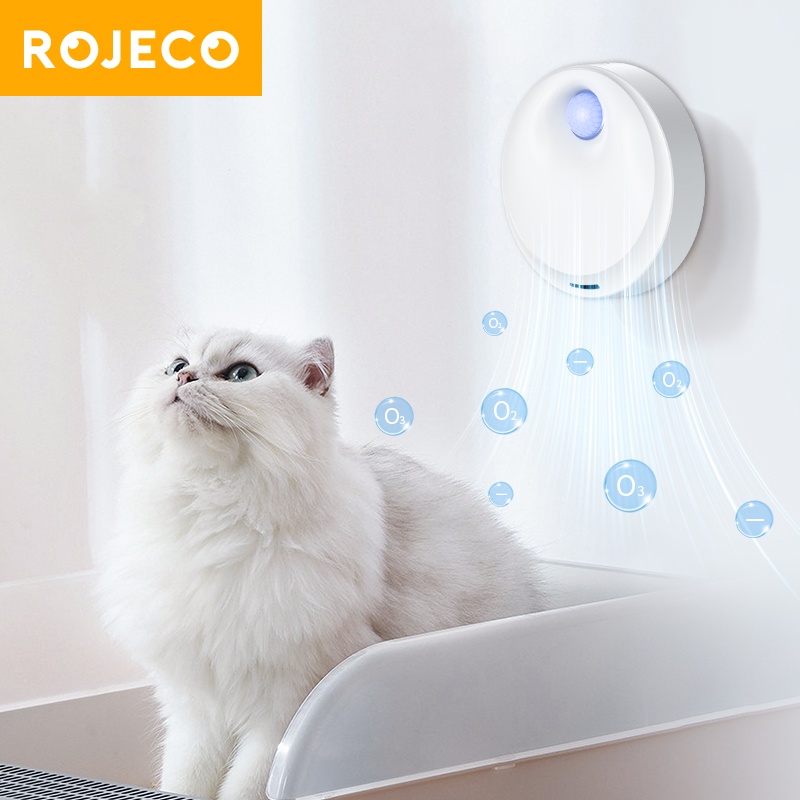 ROJECO 4000mAh Smart Cat Odor Purifier Automatic Cat Litter Box Deodorizer For Pet Toilet Air Purifier Dog Cat Litter Deodorant ราคา 803 บาท*ส่งฟรี