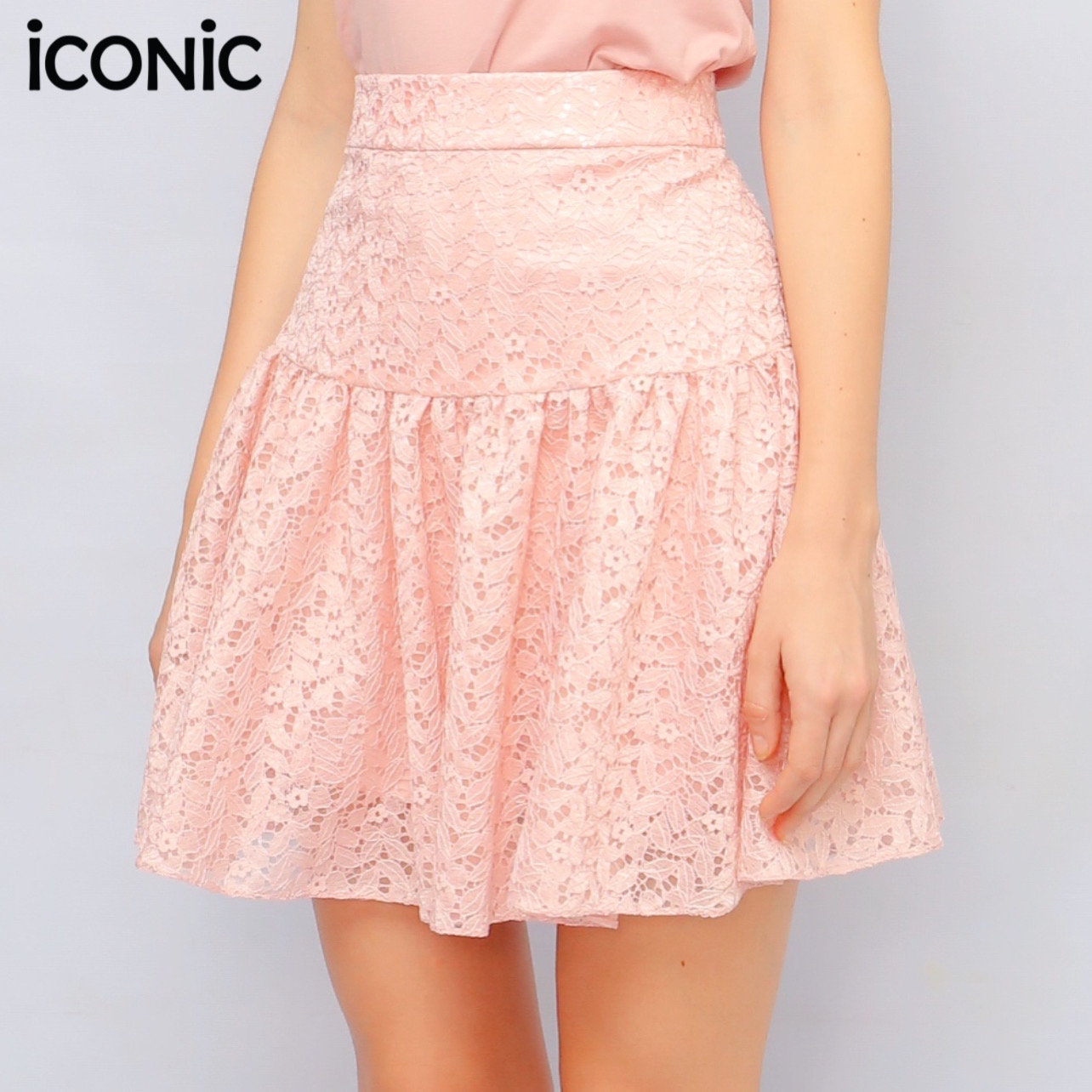 iCONiC ROSY SKIRT #6249 กระโปรงสั้น ผ้าลูกไม้ สีชมพู กระโปรงย้วย กระโปรงระบาย กระโปรงลูกไม้ เสื้อผญ เสื้อทำงาน เสื้อแฟชั่น เสื้อผ้าผญ ราคา 3,082 บาท*ส่งฟรี