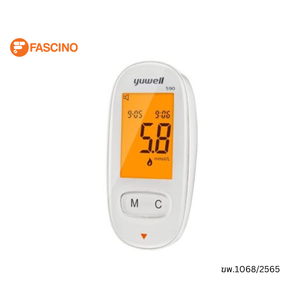 ผลิตภัณฑ์เพื่อสุขภาพและอุปกรณ์ทางการแพทย์ YUWELL เครื่องวัดน้ำตาล ACCUSURE 590 แถมแผ่นตรวจ+เข็ม 10 ชุด