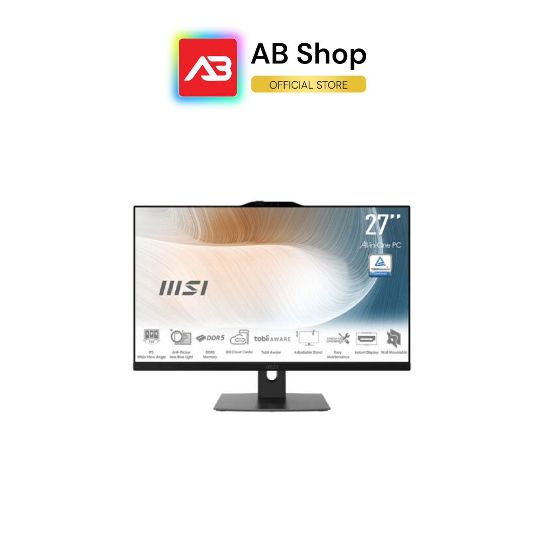 MSI คอมตั้งโต๊ะ All in one จอ 27″ C3-100U 8GB 256GB Win 11 Home+Office 2021 (Black)(Modern AM272P 1M-828TH) ราคา 25,200 บาท*ส่งฟรี