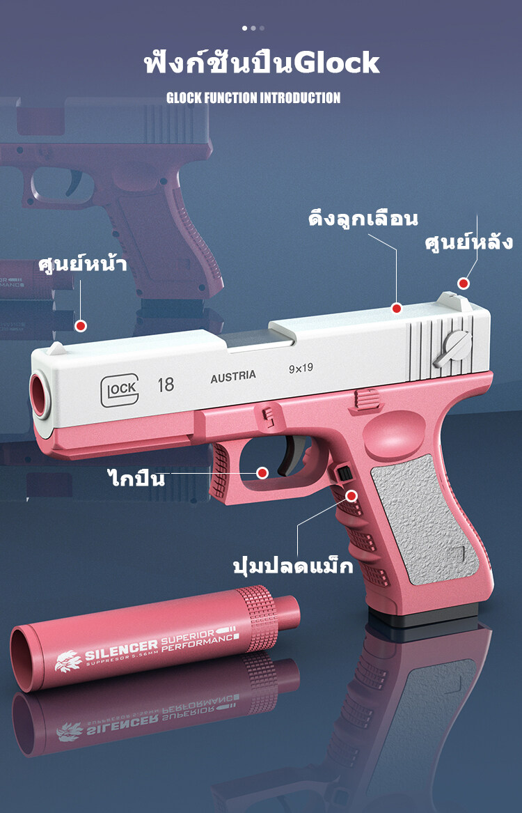 ข้อมูลเพิ่มเติมของ 【เรือจากประเทศไทย】️️️[Hot sale] จัดส่งจากเชียงใหม่ ปืนแม๊กกาซีน ปืนกระสุนโฟม ปืนของเล่นเด็ก ยิงรัวได้ แถมฟรี!!กระสุนโฟมW0094 มีหลากหลายสีให้เลือก ของขวัญสำหรับเด็ก