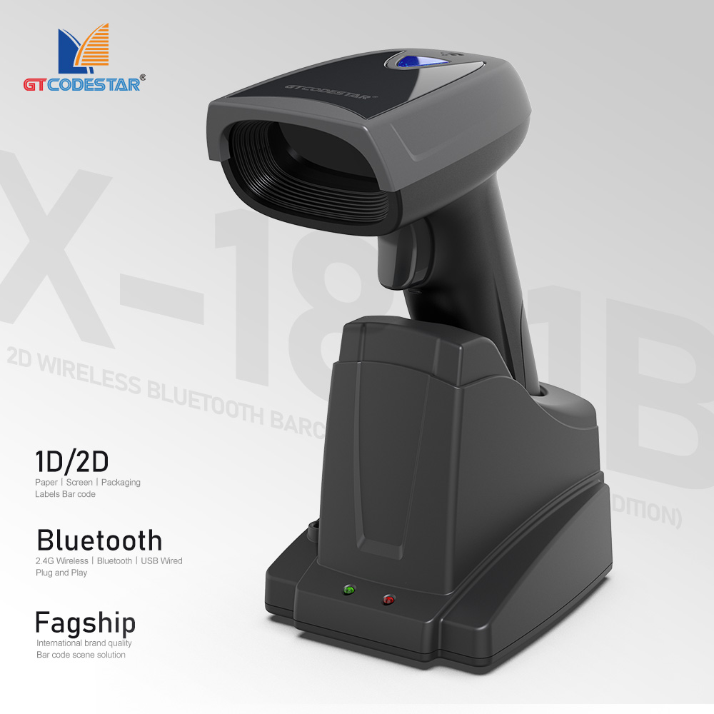 GTCODESTAR X-1801B Qr 1D 2D Bar Code Barcode Wireless Android Handheld Scanner Reader bluetooth with Charging Cradlememory ราคา 3,559 บาท*ส่งฟรี