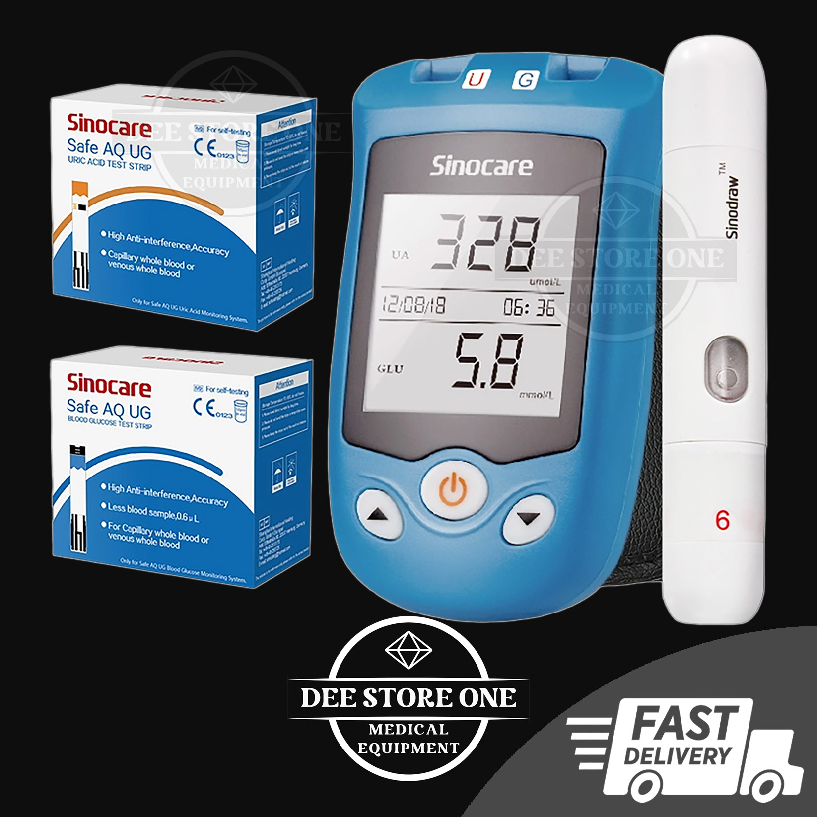 👉🏿เครื่องวัดระดับ กรดยูริก น้ำตาล ในเลือด รุ่น SAFE UG ตรวจน้ำตาล ตรวจยูริก ตรวจเก๊าท์ ของแท้ รับประกัน 5 ปี ราคา 390 บาท*ส่งฟรี