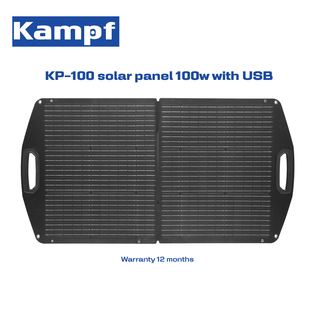 Kampf Kp-100 Solar Panel Foldable 100W with USB a and C Output ราคา 4,123 บาท*ส่งฟรี