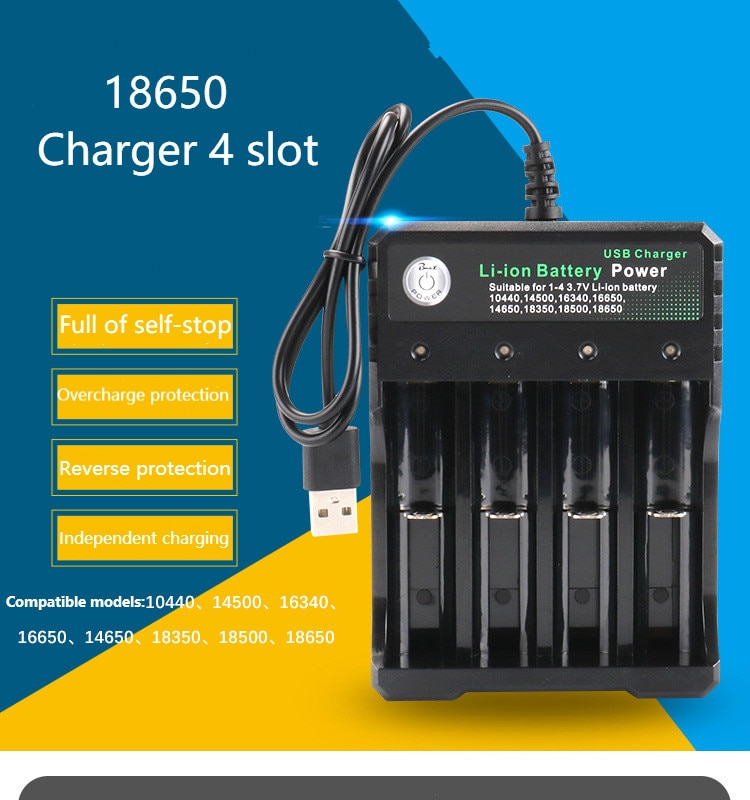 รูปภาพรายละเอียดของ 【ส่งของจากประเทศไทย】BEATY 3.7V 18650 Charger Li-ion battery เครื่องชาร์จ 18650 LiitoKala PD-4 แบบ 4 ช่อง เต็มตัดอัตโนมัติ รองรับ AA / 18650 / Ni-Cd / NiMH / Li-ion / Lifepo4