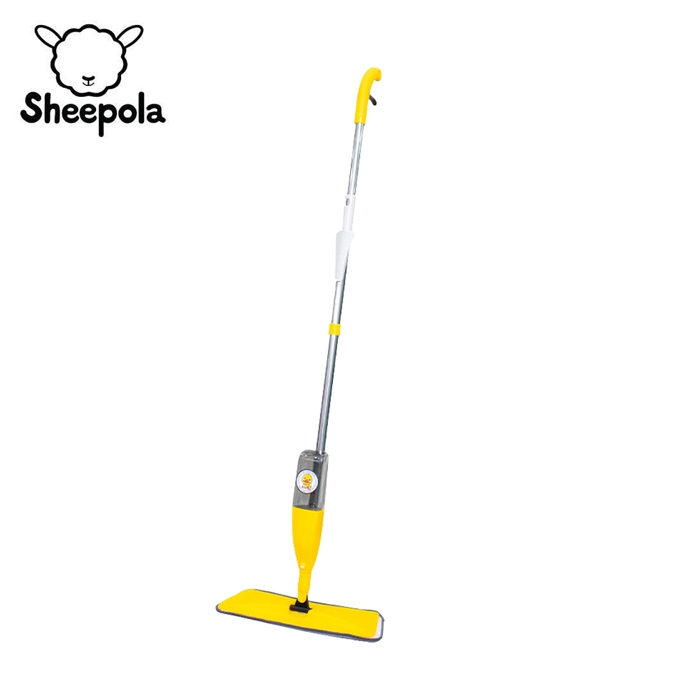 Sheepolamall ⚡️พร้อมส่ง⚡ ไม้ถูพื้น Water spraymop ไม้ม็อบไมโครไฟเบอร์ ลายเป็ด ผ้าถูพื้น หัวแบน พร้อมกระบอกฉีดน้ำในตั เหมาะกับทุกพื้นผิว ราคา 96 บาท*ส่งฟรี
