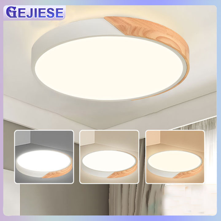GEJIESE โคมไฟเพดานดีไซน์โมเดิร์น โคมไฟเพดาน LED โคมไฟศาลา โคมไฟเพดานบ้าน โคมไฟเพดานบางเฉียบ ไฟ LED หรี่แสงได้ 3 สี โคมไฟเพดานไม้ โคมไฟเพดานห้องนอน พร้อมรีโมทคอนโทรล สำหรับห้องนอน ห้องนั่งเล่น ห้องรับประทานอาหาร ราคา 229 บาท*ส่งฟรี