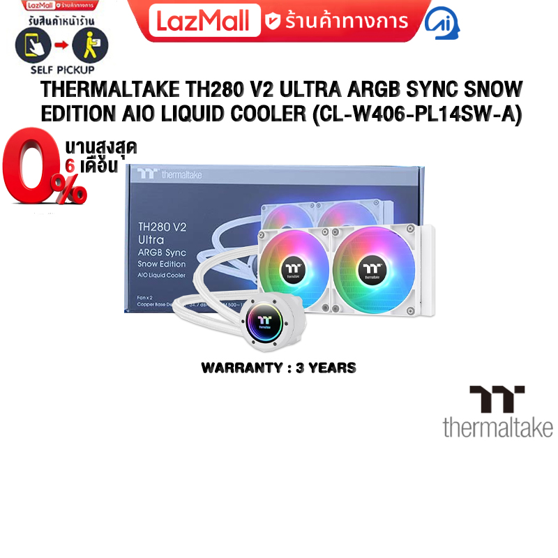 [ผ่อน 0% 6 ด.]THERMALTAKE TH280 V2 ULTRA ARGB SYNC SNOW EDITION AIO LIQUID COOLER (CL-W406-PL14SW-A)/ประกัน 3 Years ราคา 3,780 บาท*ส่งฟรี