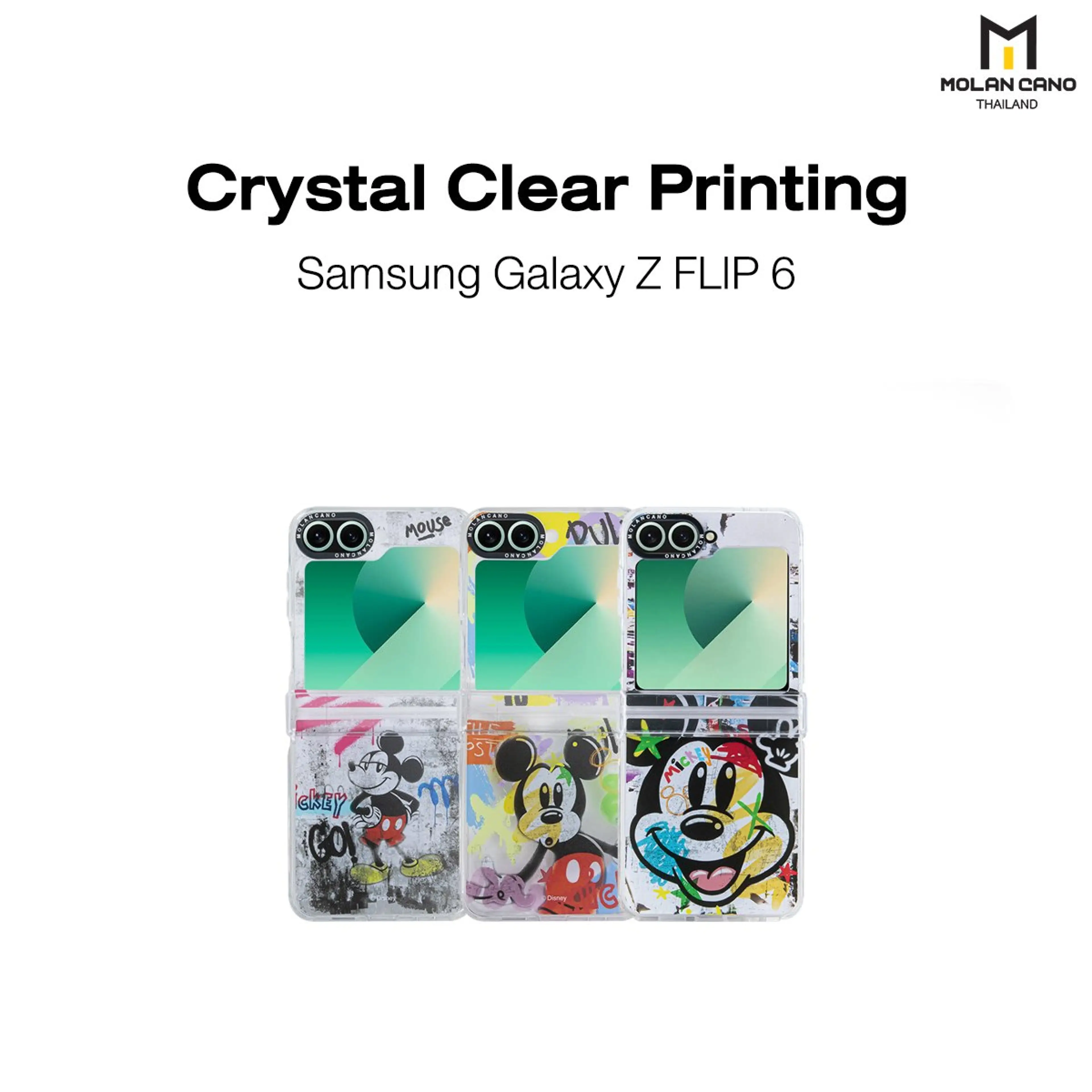Molan Cano Z flip 6 case printing Mickey Mouse case 100% genuine clear edge protection case