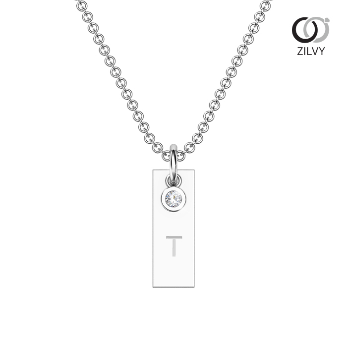 ZILVY สร้อยคอทองคำขาว 18K พร้อมจี้เพชร 0.03 กะรัต น้ำร้อย พร้อมใบรับรอง (P166) ราคา 16,000 บาท*ส่งฟรี