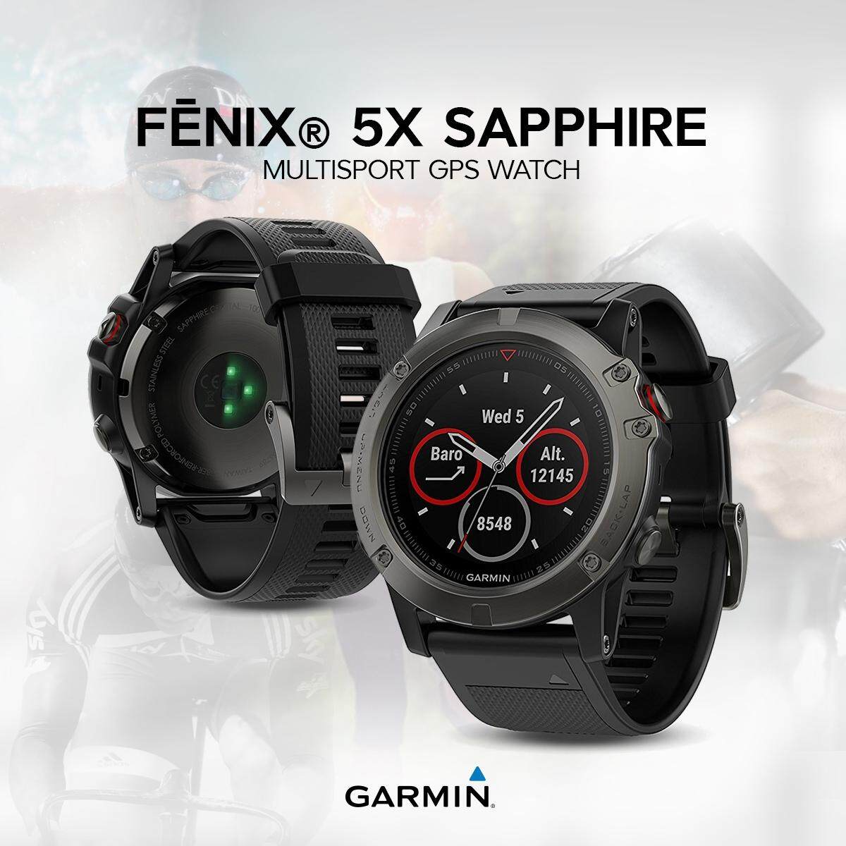 ยี่ห้อไหนดี  ชลบุรี Garmin Fenix 5X Slate Gray Sapphire with Black Band Multisport GPS Watch with Full-color Map Guidance