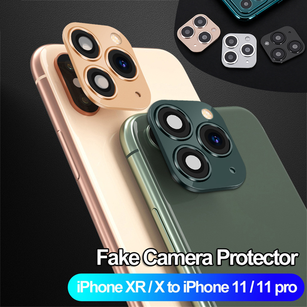 CAYCXT SHOP Phone Upgrade Support flash Glass Screen Protector Cover Case Seconds Change Fake Camera Lens Sticker for iPhone XR X to iPhone 11 Pro Max