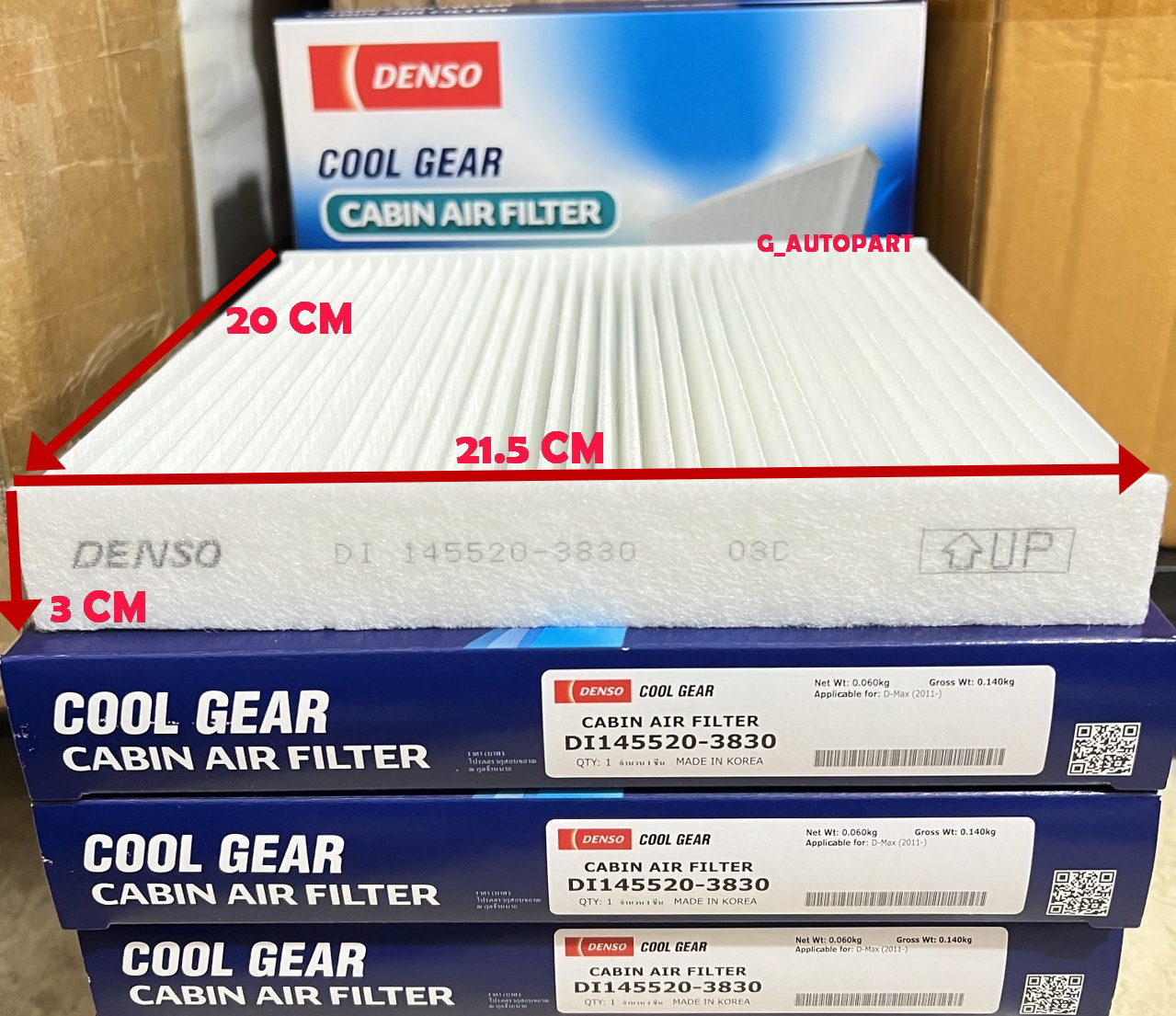 DENSO ไส้กรองแอร์ ISUZU ALL NEW D-MAX ปี12-ขึ้นไป / MU-X ปี16-ขึ้นไป , NISSAN TEANA 145520-3830 ตรวจสอบขนาดก่อนสั่งซื้อ ราคา 195 บาท*ส่งฟรี