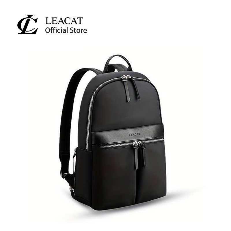 Leacat Womens Nylon Slim Backpack Waterproof Large Capacity 14inch Laptop Backpack For Business Travel Work School Daily Use Commute