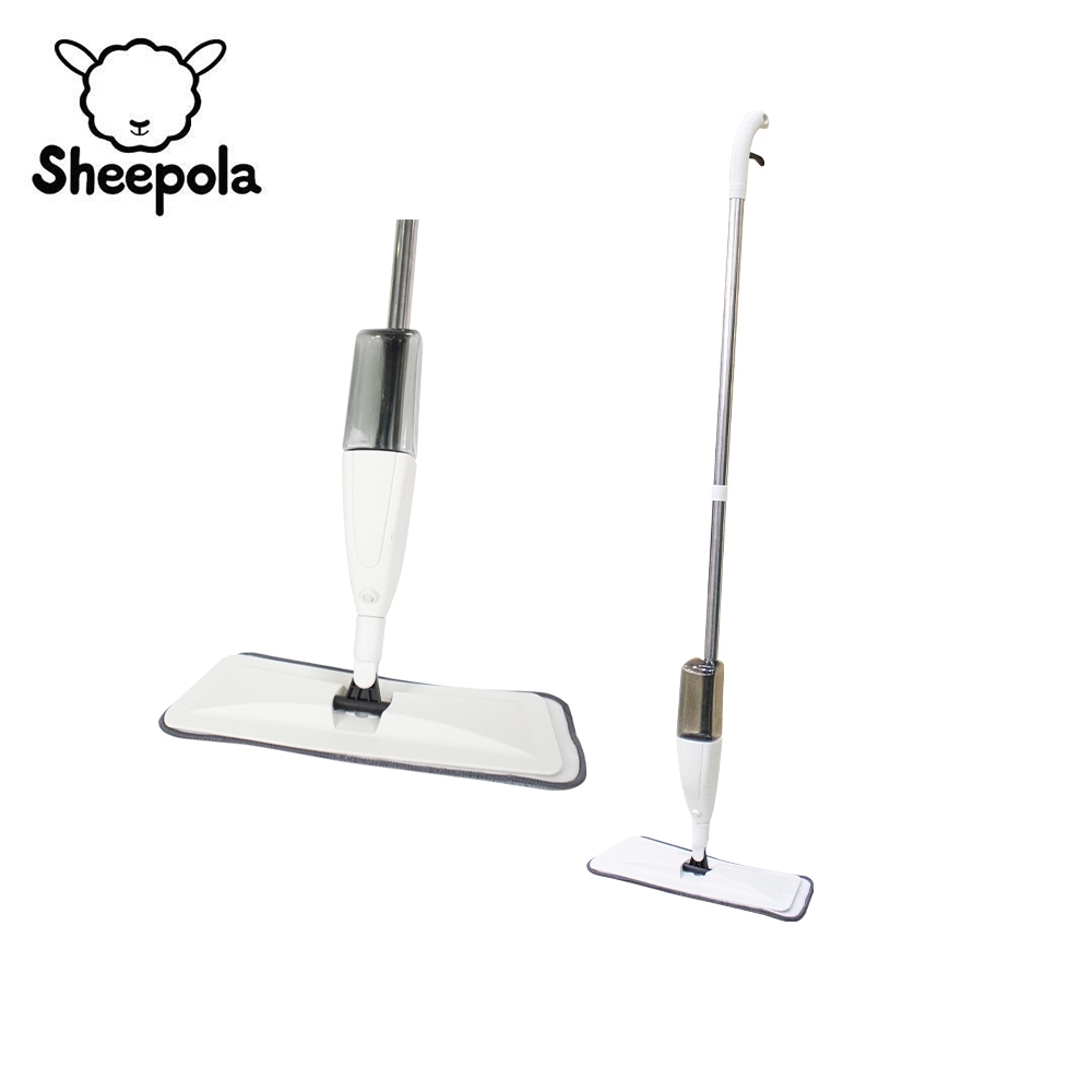 Water mop spraymop, Microfiber mop, flat head mop with built-in water sprayer, suitable for all surfaces ราคา 20 บาท*ส่งฟรี