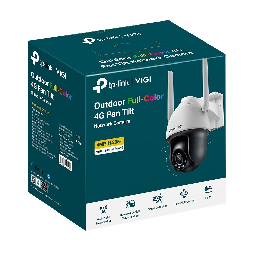 TP-Link VIGI C540-4G 4MP Outdoor Full-Color 4G Pan Tilt Network Camera Sim กล้องวงจรปิด กล้องวงจรปิดใส่ซิม ราคา 2,750 บาท*ส่งฟรี