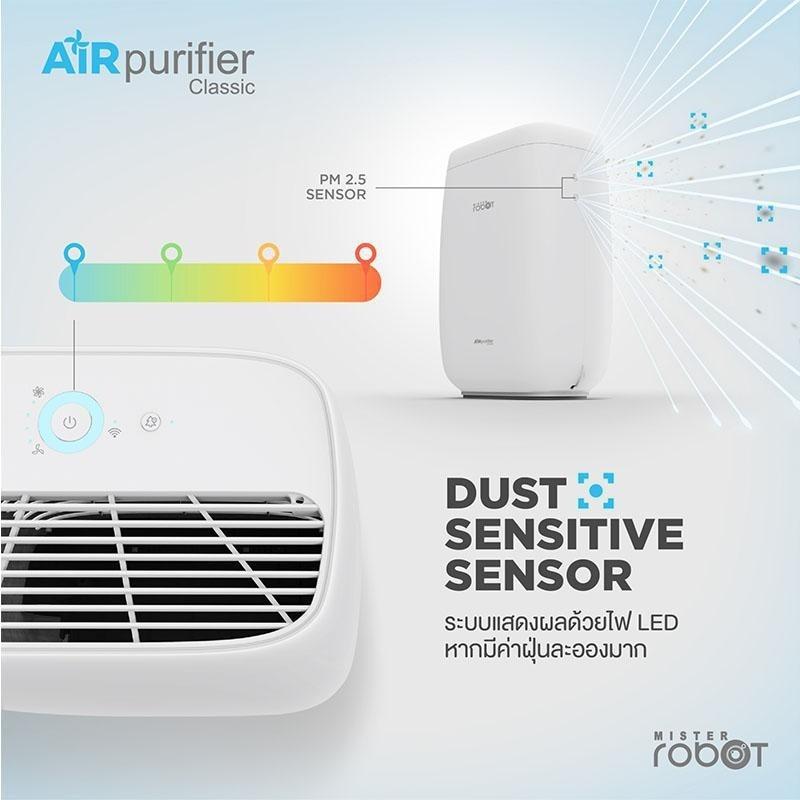 เครื่องกรองอากาศ Mister Robot เครื่องฟอกอากาศ Air Purifier รุ่น Classic ช่วยฟอกอากาศ ดักจับสารก่อภูมิแพ้ และขจัดกลิ่นไม่พึงประสงค์