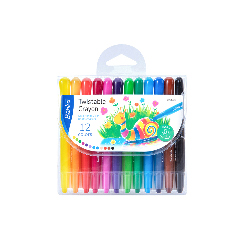 Bantex สีชอล์ค สีชอล์คน้ำมัน 12/24 สี ด้ามพลาสติก ระบายลื่น ไม่เลอะมือ ไม่หักง่าย Oil pastel