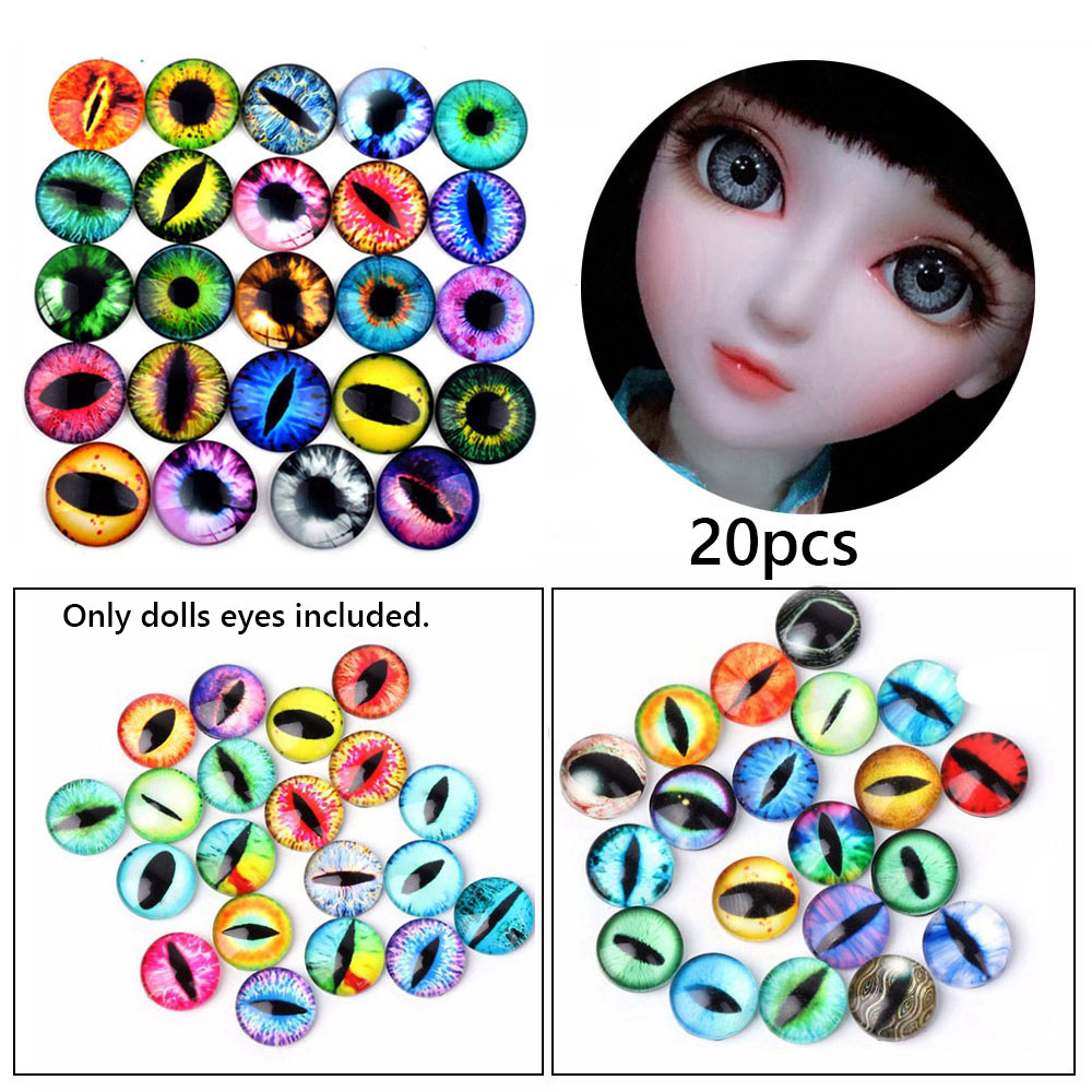 XIANT06969 20pcs New Accessories Animal Toy Dinosaur Time Gem Eyeballs Glass Dolls Eyes DIY Crafts