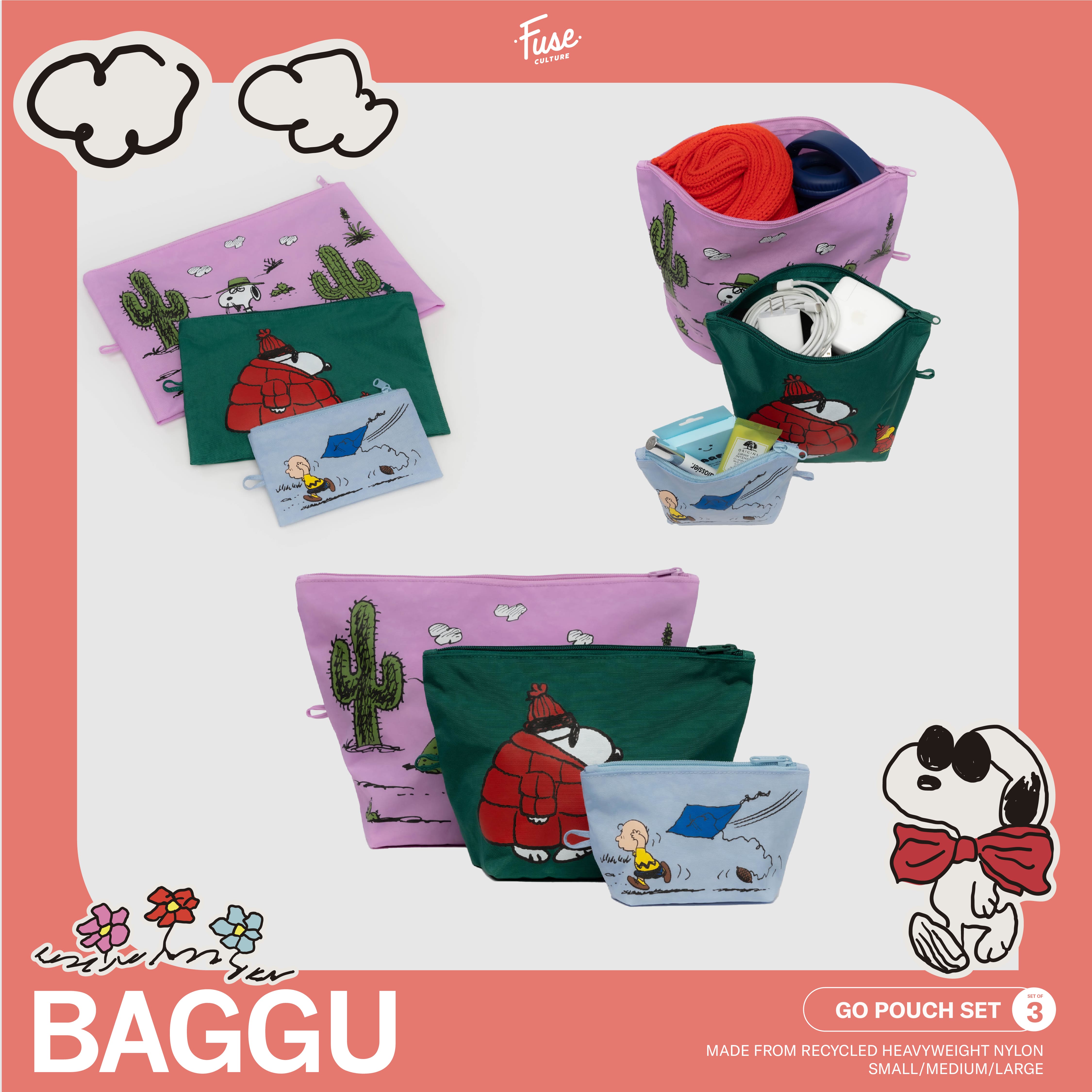 พร้อมส่ง⚡️BAGGU Go Pouch Set กระเป๋าใส่ของอเนกประสงค์ เหมาะสำหรับใส่ของเดินทาง เซ็ตละ 3 ชิ้น กระเป๋าจัดระเบียบ ราคา 1,350 บาท*ส่งฟรี