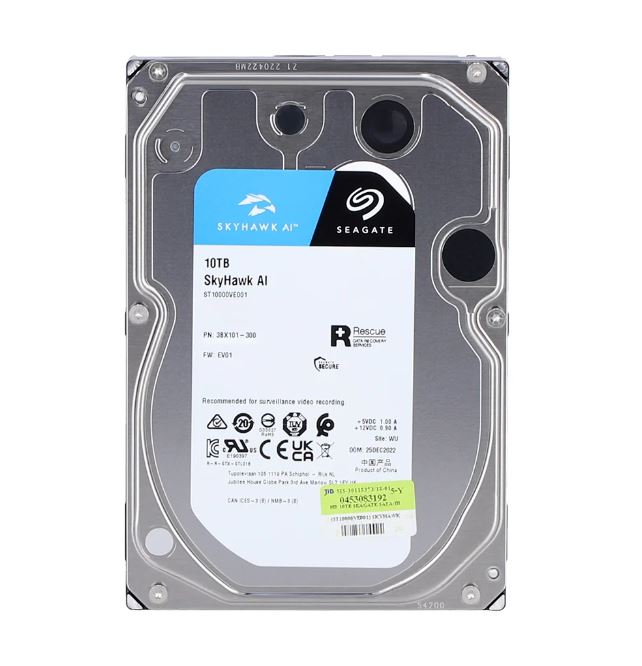 0 TB 3.5" HDD (ฮาร์ดดิสก์ 3.5") SEAGATE SKYHAWK AI - SATA3 (ST10000VE001) ราคา 12,510 บาท*ส่งฟรี