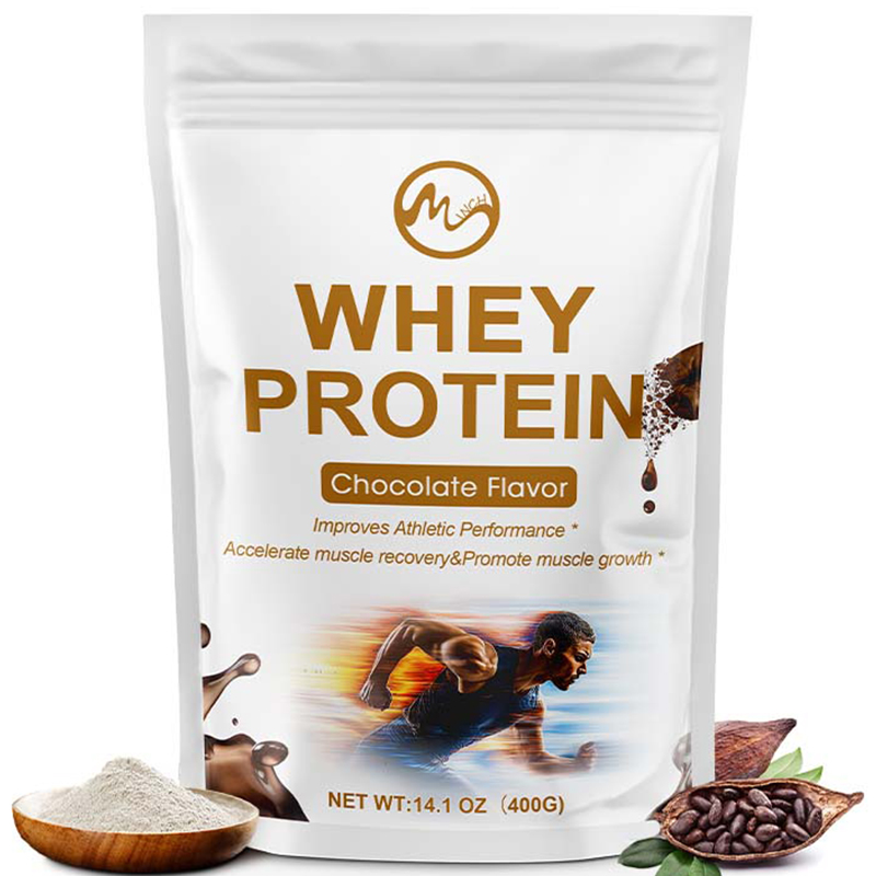 Bột Protein Whey giúp tăng cơ & phục hồi, hỗ trợ miễn dịch với Vitamin, Magiê, Protein & Canxi - Hương vị sô cô la và vani từ Whey Protein Concentrate