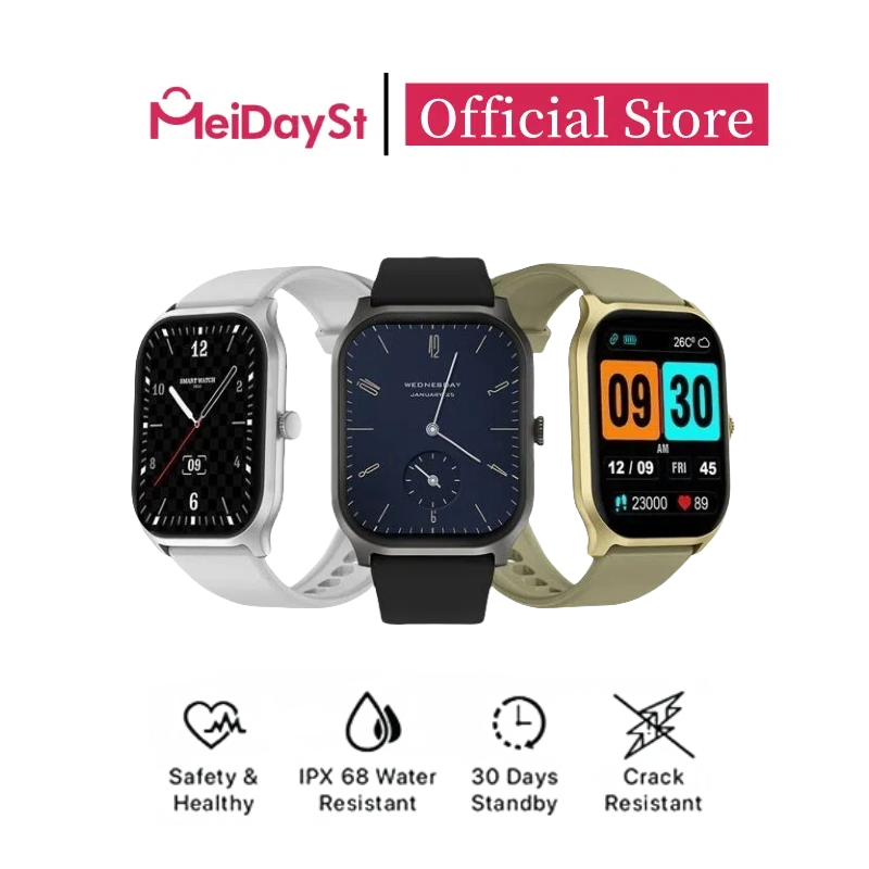 MEIDAYSTสัมผัสได้เต็มจอ IP67 ทนต่อน้ำ Smart Watch 2.01 นิ้ว 120+โหมดสปอร์ต เครื่องวัดการนอน สมาร์ทนาฬิกาโทรศัพท์ ราคา 2,399 บาท*ส่งฟรี