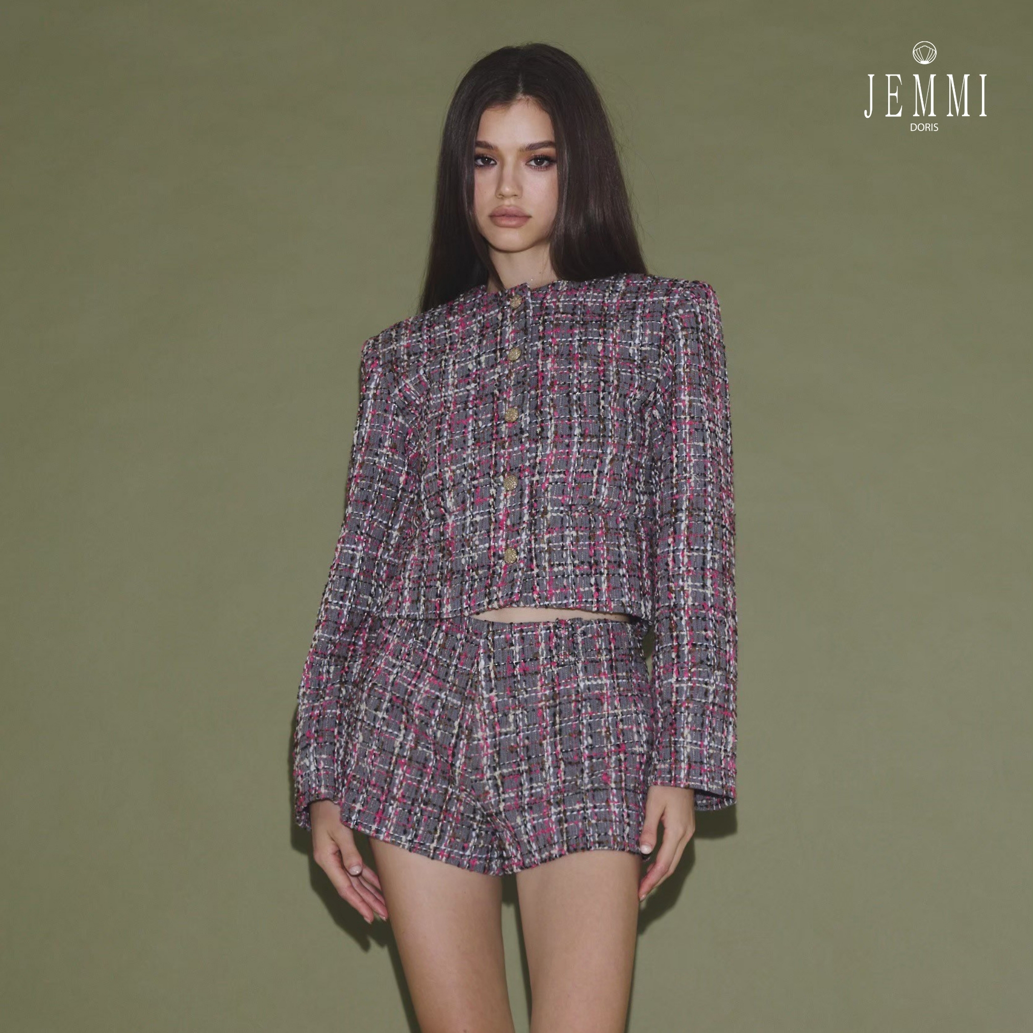 Jemmidoris Tweed Crop Blazer - Albi Blazer Gray Tweed ราคา 4,930 บาท*ส่งฟรี