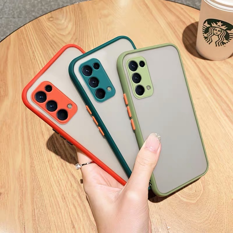 [ส่งจากไทย] Case OPPO Reno5 5G เคสโทรศัพท์ ออฟโป้ เคสกันกระแทก ปุ่มสีผิวด้าน กันรอยกล้อง ขอบนิ่มหลังแข็ง เคส Oppo Reno5