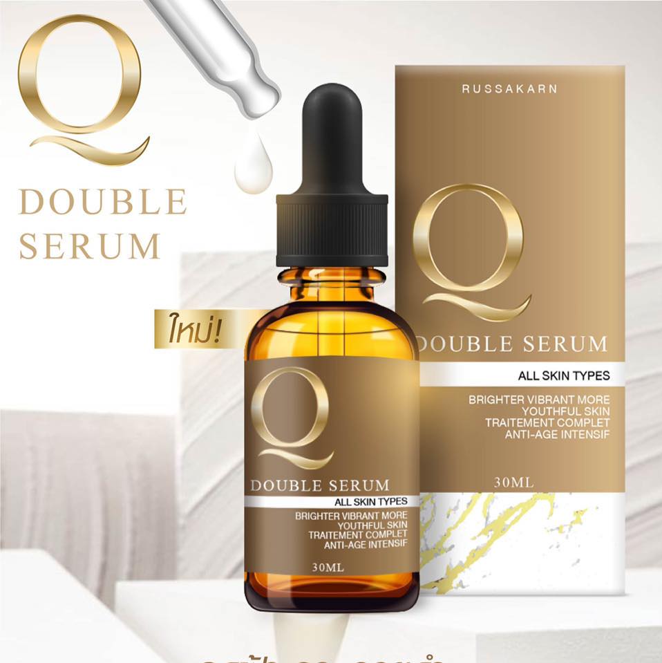 เซรั่มคิว รัสกาญจน์ Q double Serum คิว ดับเบิ้ล เซรั่ม ขนาด 30มล. 1ขวด ...