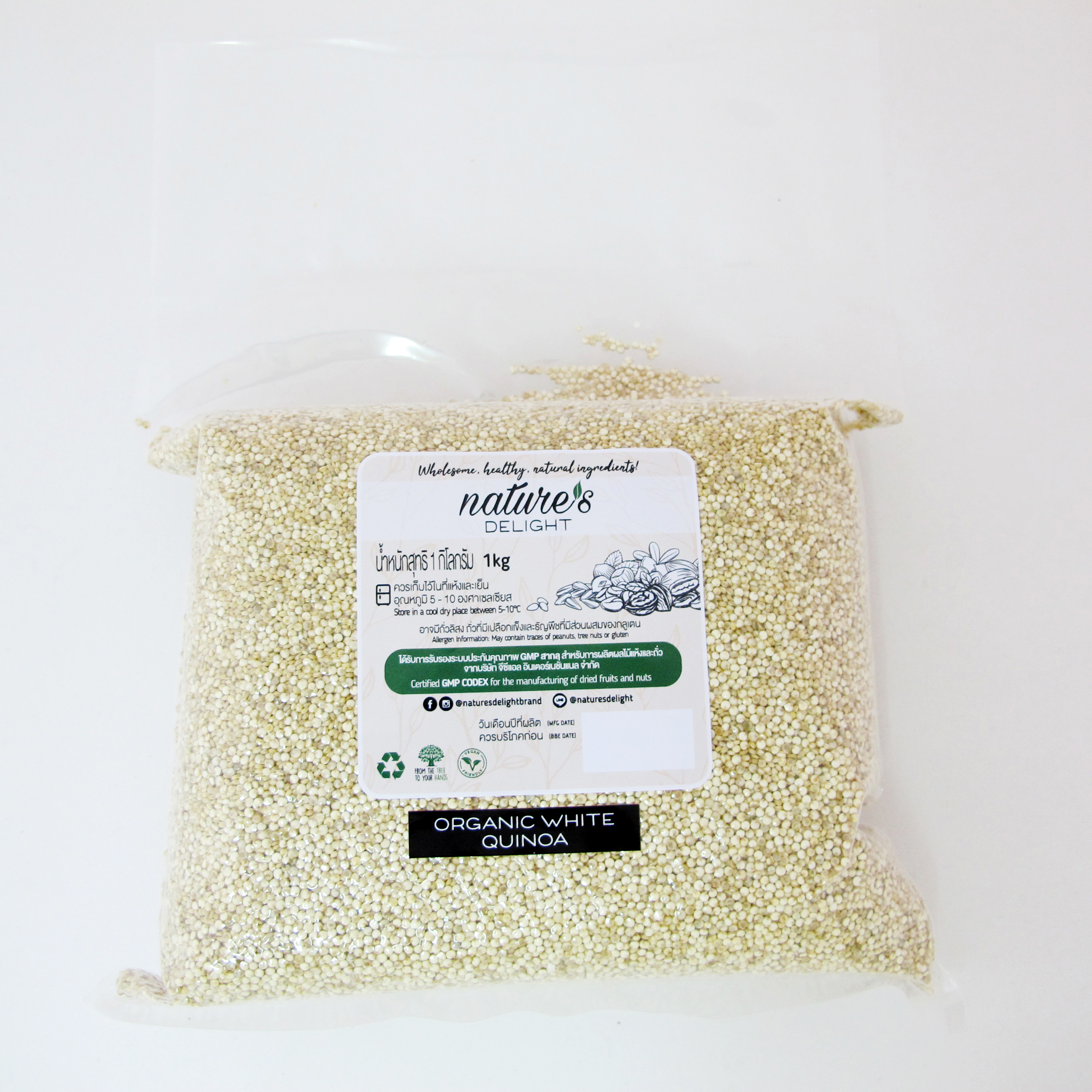 Nature's Delight White Quinoa 1kg Bulk Pack/ White Quinoa 1kg, Nature's Delight Brand ราคา 280 บาท*ส่งฟรี