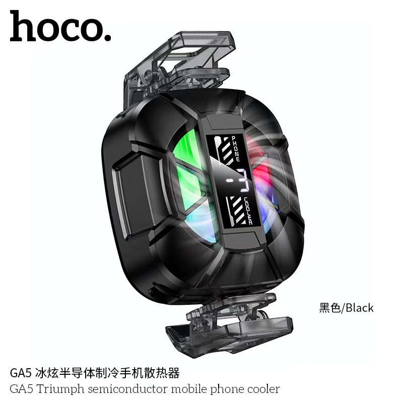 Hoco Ga5 Mobile Cooling Fan Has Rgb Lights for Added Beauty and Can Be Adjusted to 3 Levels. Can Be Used with Almost All Mobile Phone Models. ราคา 279 บาท*ส่งฟรี
