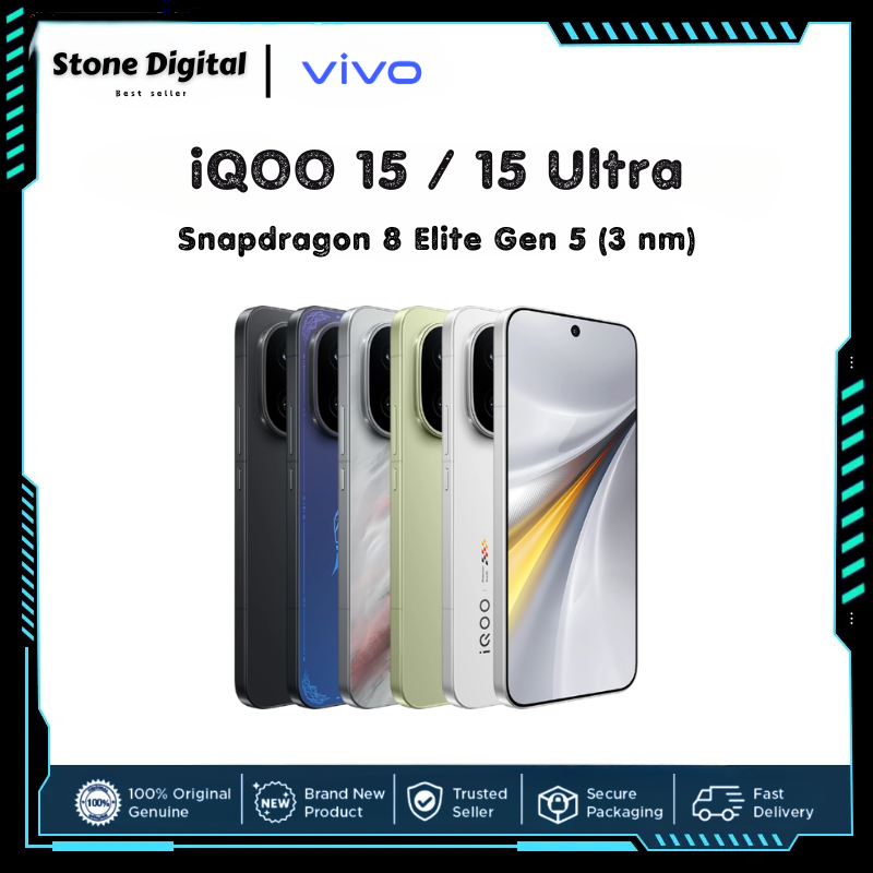 Vivo Iqoo 15 Ultra / Iqoo 15 China Rom Snapdragon 8 Elite Gen 5 (3 Nm) 6.85 Inches 144Hz 1440 X 3168 Pixels 100W Wired 40W Wireless ราคา 23,999 บาท*ส่งฟรี