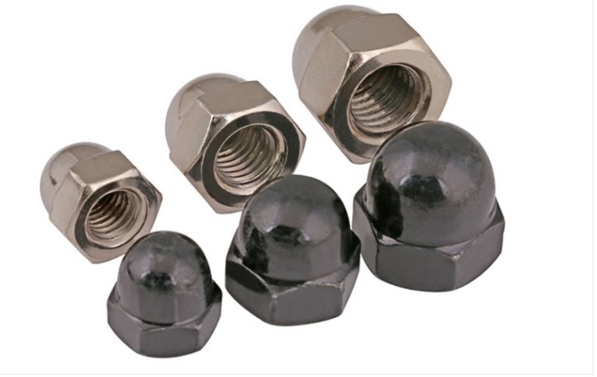 1 50pcs Steel With Black Or Stainless Steel Acorn Nuts M3 M4 M5 M6 M8 M10 M12 M14 M16 Cap Nut 