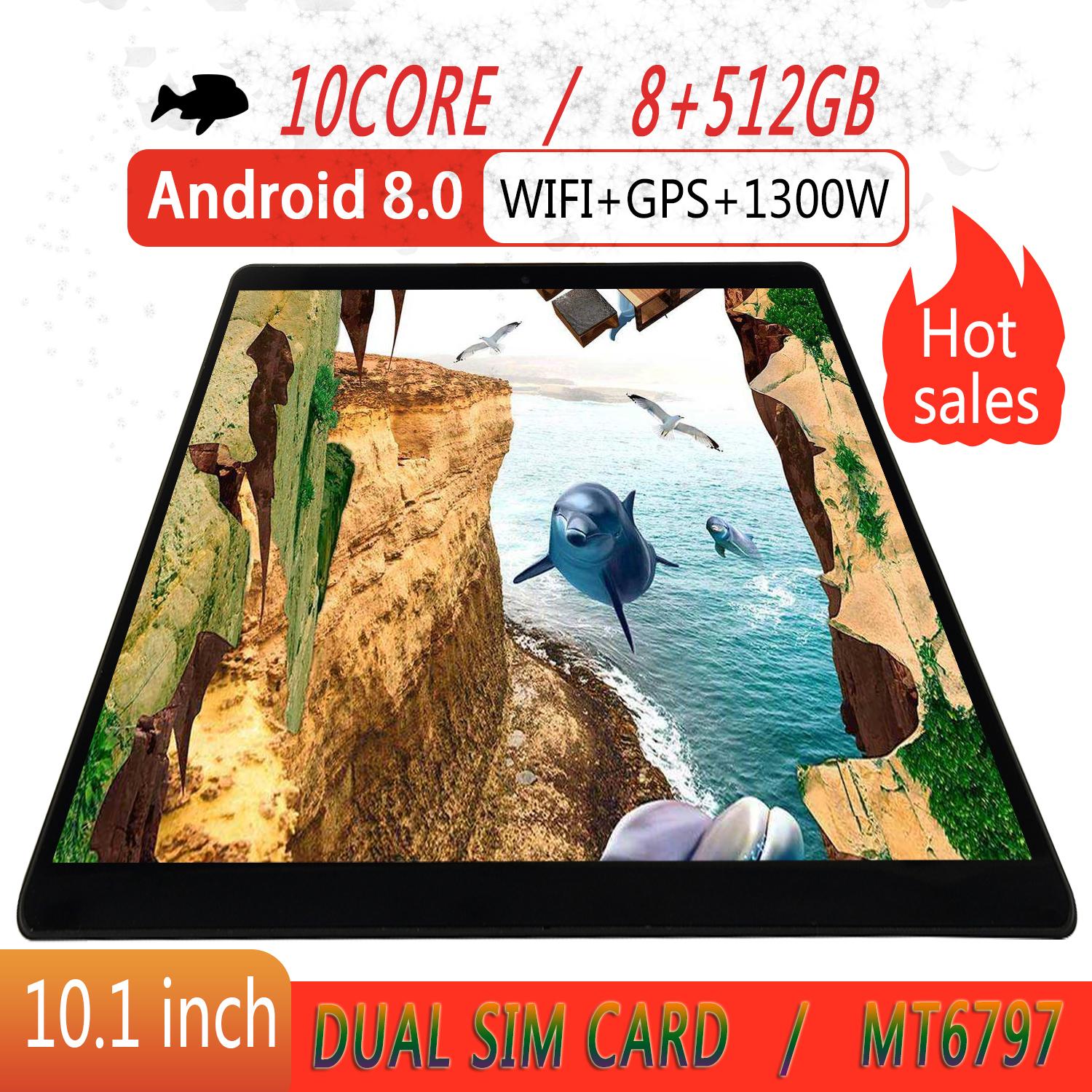 Tablet หน่วยความจำขนาดใหญ่แท็บเล็ตพีซี 10.1 นิ้ว Android Wifi แท็บเล็ตรองรับสองซิมการ์ด 8 + 512GB รองรับภาษาไทย