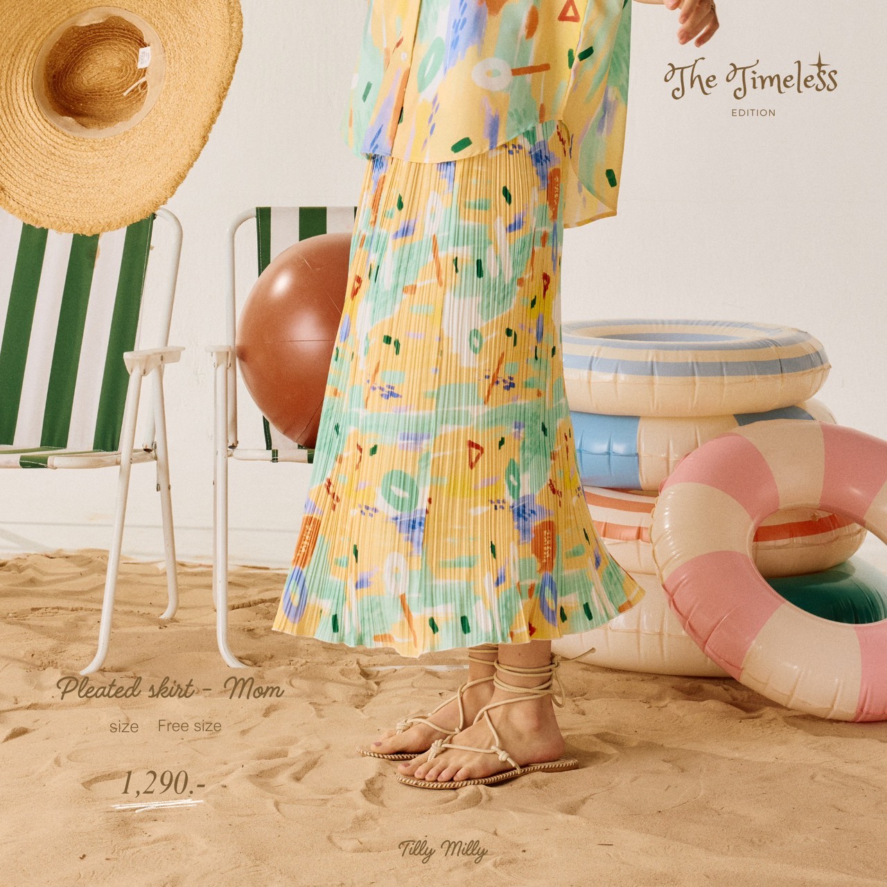 Tilly Milly กระโปรงพลีทแม่ ( ลายบลัช ) - The timeless edition ราคา 1,290 บาท*ส่งฟรี