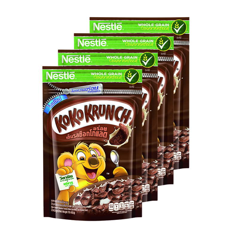 สินค้ามาใหม่! เนสท์เล่ ซีเรียล โกโก้ ครั้นซ์ 70 กรัม x 4 ห่อ Nestle Cereal Koko Krunch 70 g x 4 Pouch ล็อตใหม่มาล่าสุด สินค้าสด มีเก็บเงินปลายทาง ราคา 154 บาท*ส่งฟรี