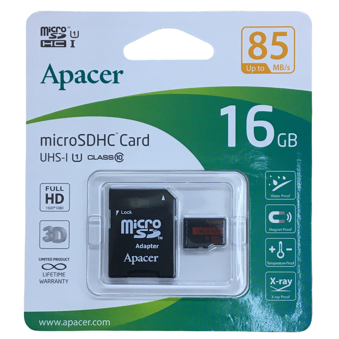 Apacer 16GB MicroSDHC UHS-I Card Ultra Class10 Speed 85MB/s** เมมโมรี่การ์ดแท้ รับประกันศูนย์ Acer 5ปี - ยี่ห้อ Apacer ราคา 119 บาท*ส่งฟรี