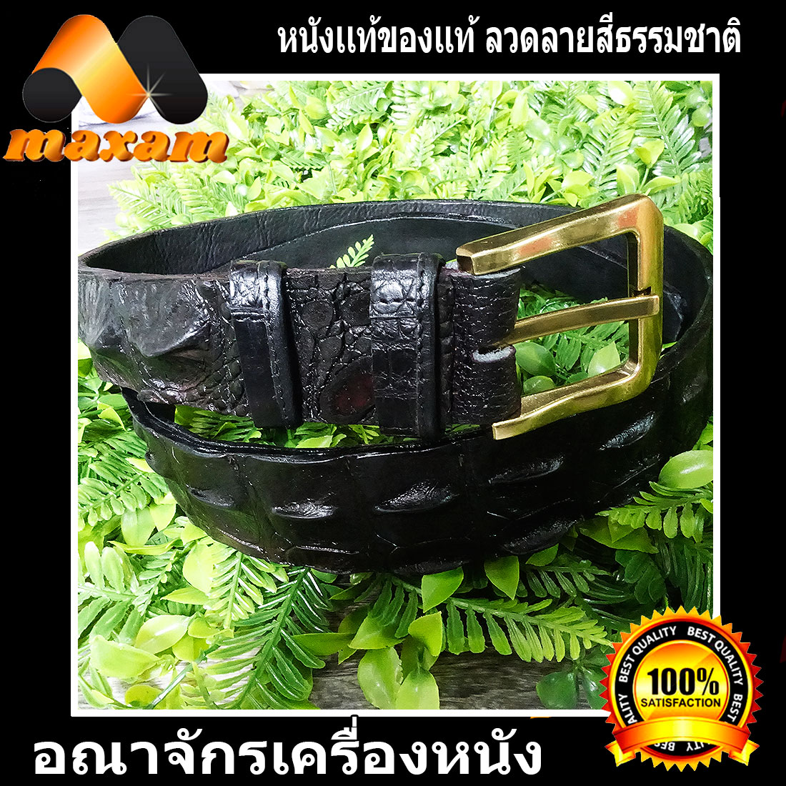 ส่งฟรี By Kerry เก็บเงินปลายทาง หนังจระเข้แท้ เป็นช่วงกระดูกหลัง ยาวตลอดเส้น 48นิ้ว กว้าง 1.7นิ้ว สีดำ ของแท้ แน่นอน ราคา 1,800 บาท*ส่งฟรี