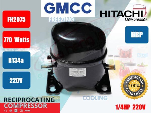 คอมเพรสเซอร์ ตู้เย็น GMCC (HITACHI) รุ่น FL0847-SD ขนาด 1/8HP น้ำยา R134a |  Lazada.co.th