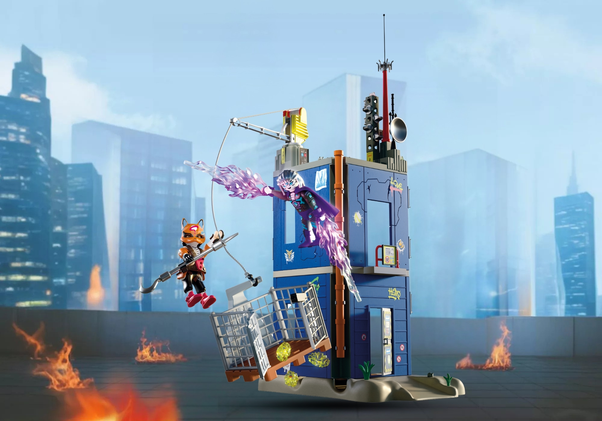 Playmobil 72022 Duel at the Hero-Tower Heroes Battle Duel on the Hero Tower, Cronar Vs. Blazetel. ราคา 2,990 บาท*ส่งฟรี