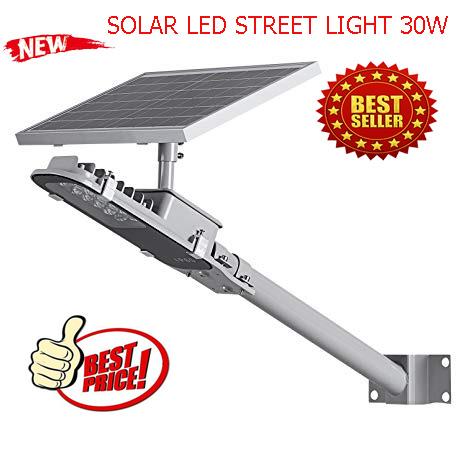 SOLAR LED STREET LIGHT 30W โคมไฟถนนโซล่าร์เซลล์ กำลังไฟ 30 วัตต์ พร้อมขายึดแผงโซล่าร์และขายึดเสาไฟ และรีโมทคอนโทรล รุ่น SOLAR-AB-30 โคมไฟ โคมไฟโซล่าเซล โคมไฟติดผนัง โคมไฟถนน โคมไฟโซล่าเซลล์ โซล่าเซล โซล่าเซลล์ Solar Cell S1894